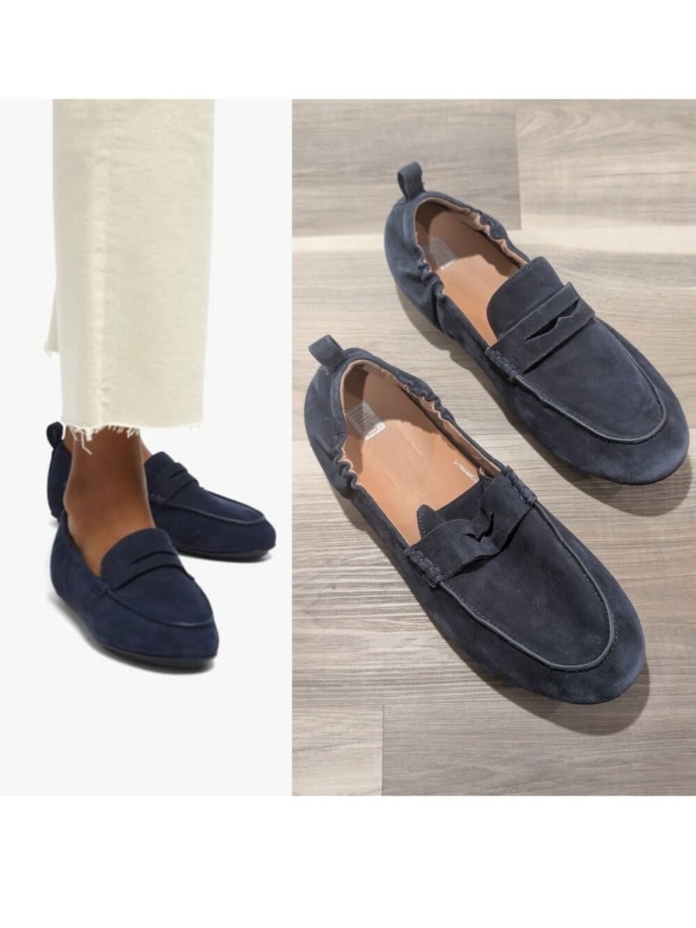 FitFlop | Allegro Suede Penny Loafers In Midnight Navy